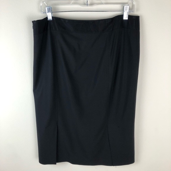 Theory- Black Pencil Skirt bow ribbon belt hem - Picture 5 of 13